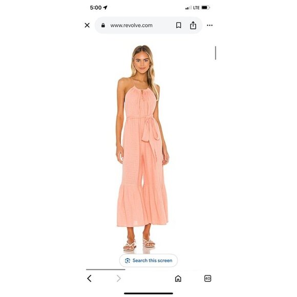 ANAAK Size 0 XS/S Banyan Tiered Jumpsuit Light Coral Gauze Cotton MISSING BELT - Picture 1 of 16